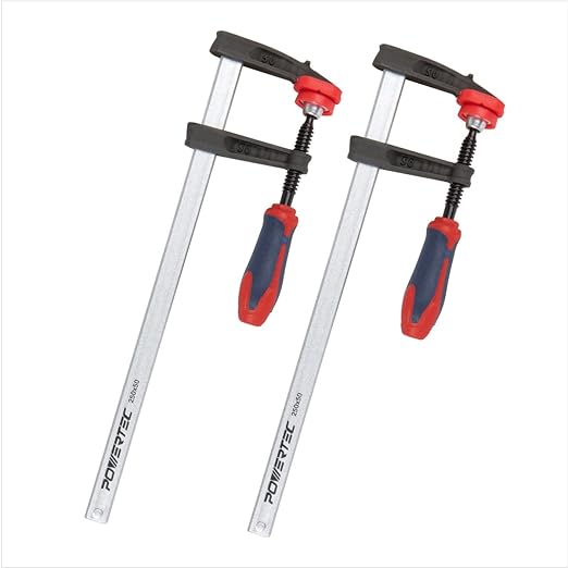 美國 POWERTEC 71592 F型固定夾  碳鋼鑄造 木工夾具 2入組