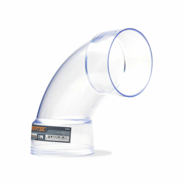 POWERTEC 70368 4 吋 90 度透明集塵彎頭接頭 內徑4英吋
