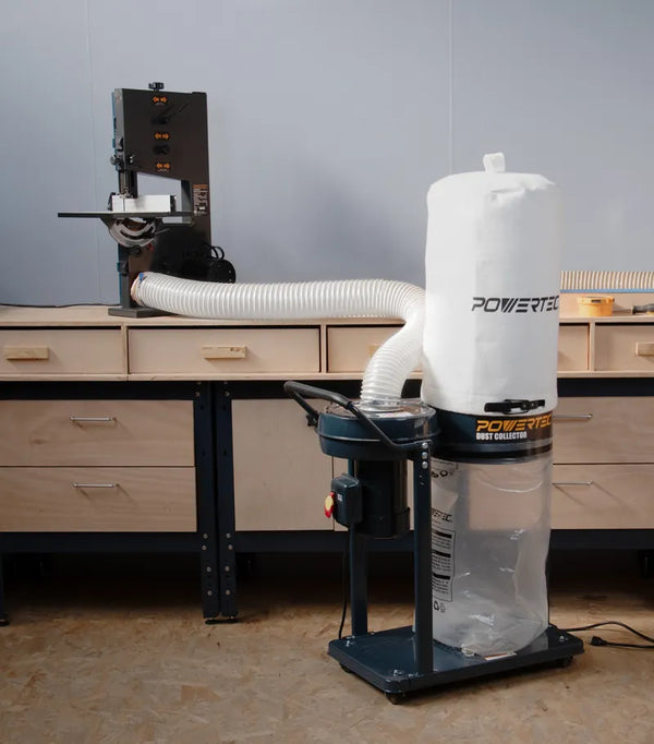 美國POWERTEC DC1081 移動式 木工集塵機 (含上下集塵袋，集塵管需另加購)